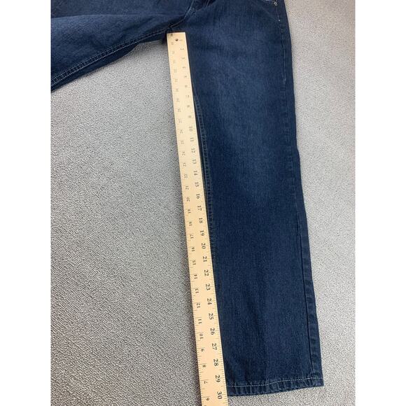 Loose Thread Men's 36x32 Dark Blue Jeans. - Picture 9 of 11